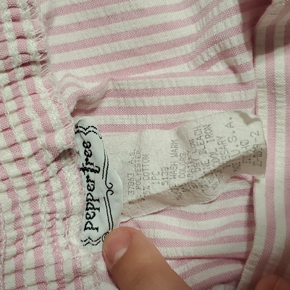 VINTAGE 90s Pepper Tree matching seersucker skirt and blazer set - Picture 4 of 5